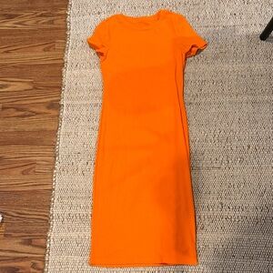 SHEIN Vibrant Orange Midi Dress